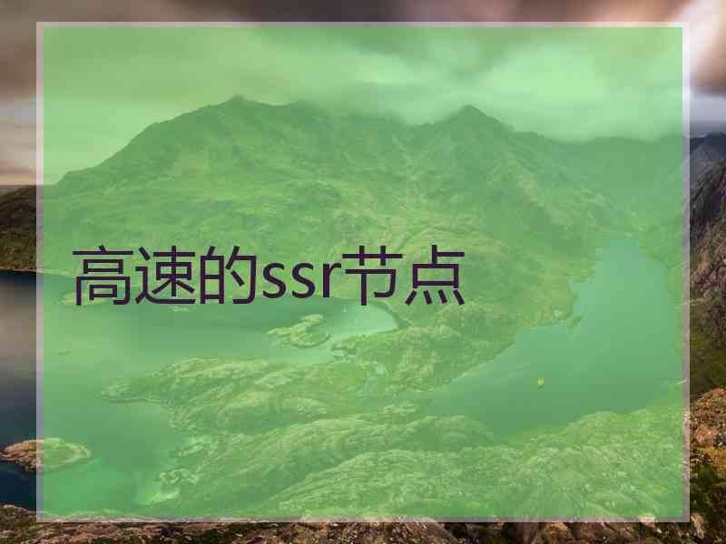 高速的ssr节点